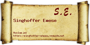 Singhoffer Emese névjegykártya